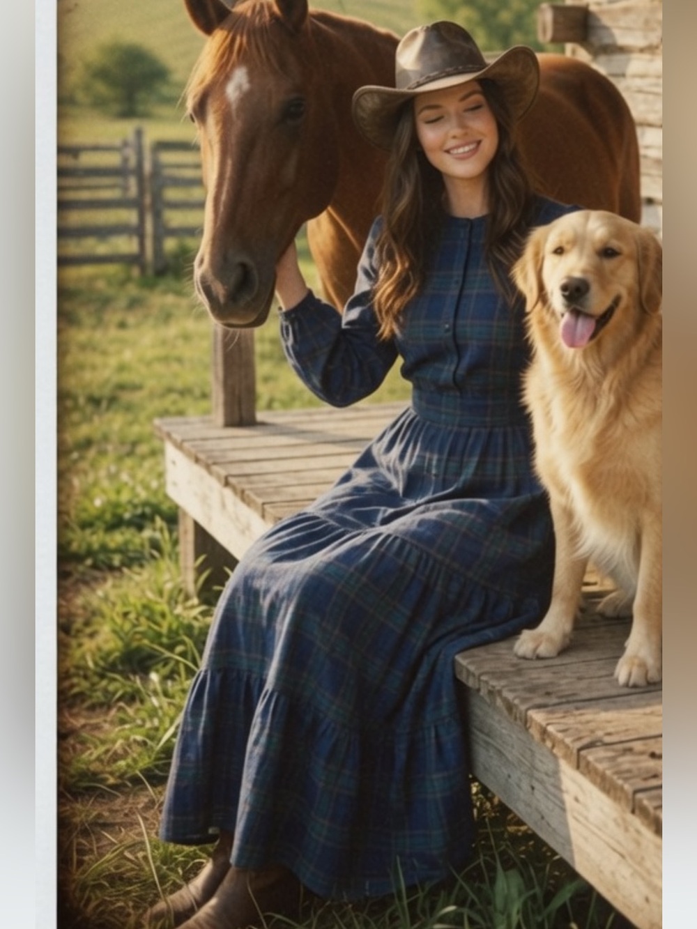 Free People We the Free plaid Duster dress Yellowstone western dress button maxi